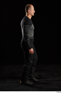 George  1 black thermal underwear sideview walking whole body…